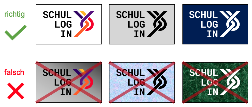 Beispiele für erlaubt und nicht erlaubte Logo-Verwendung