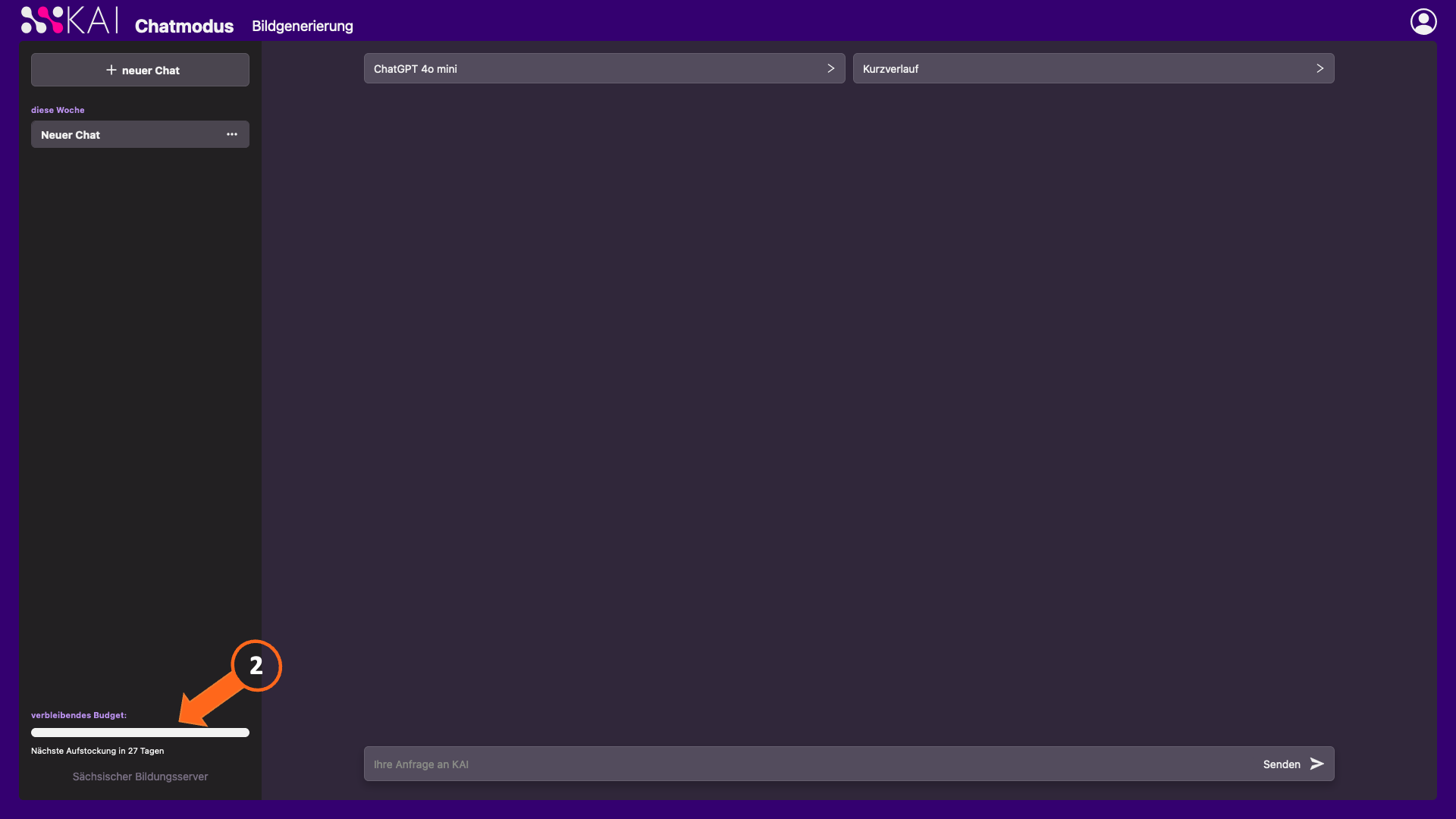 Screenshot verbleibendes Budget