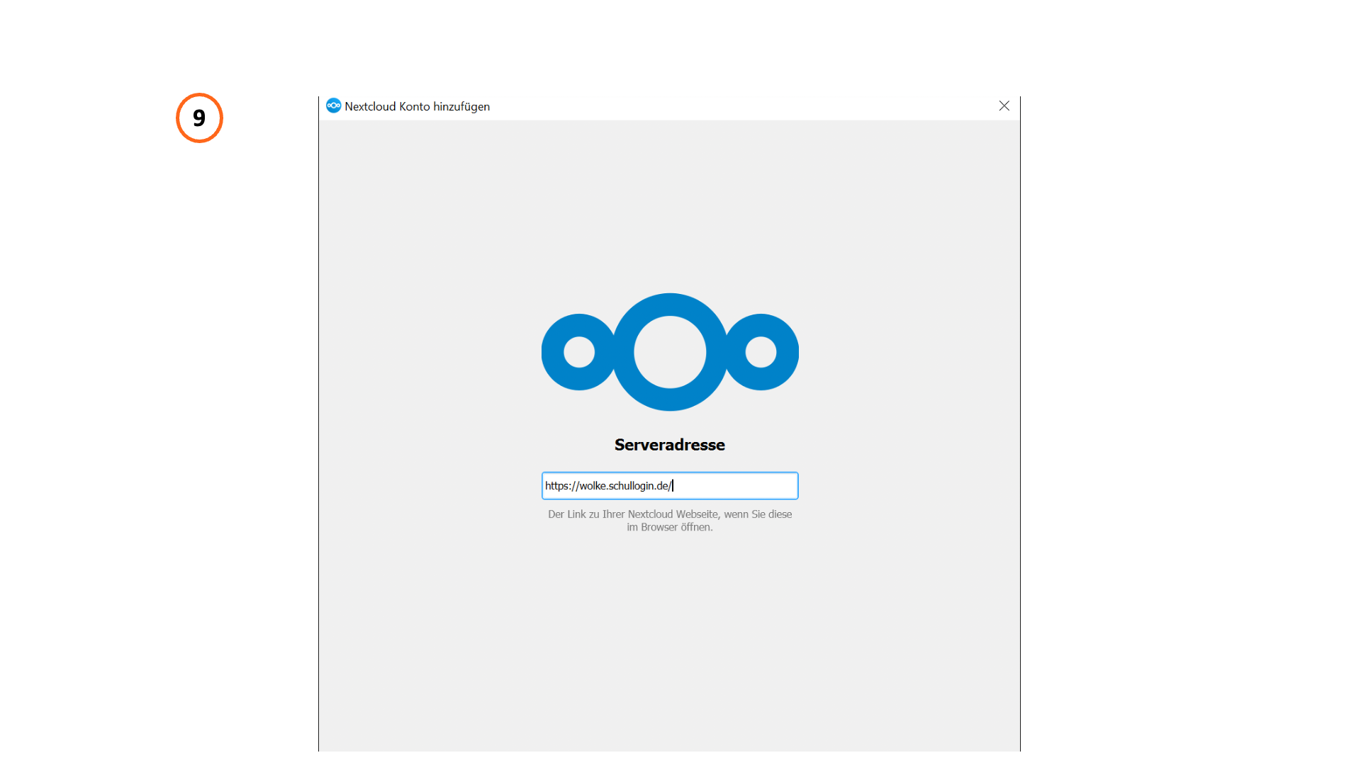 Serveradresse eingeben