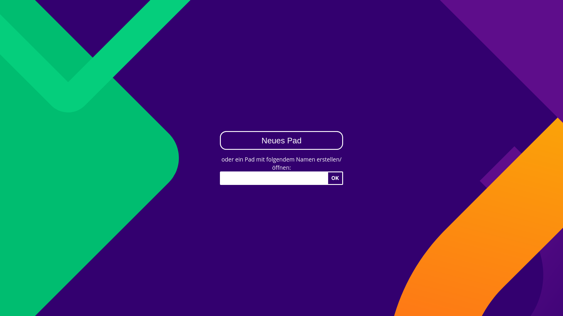 Etherpad Startseite