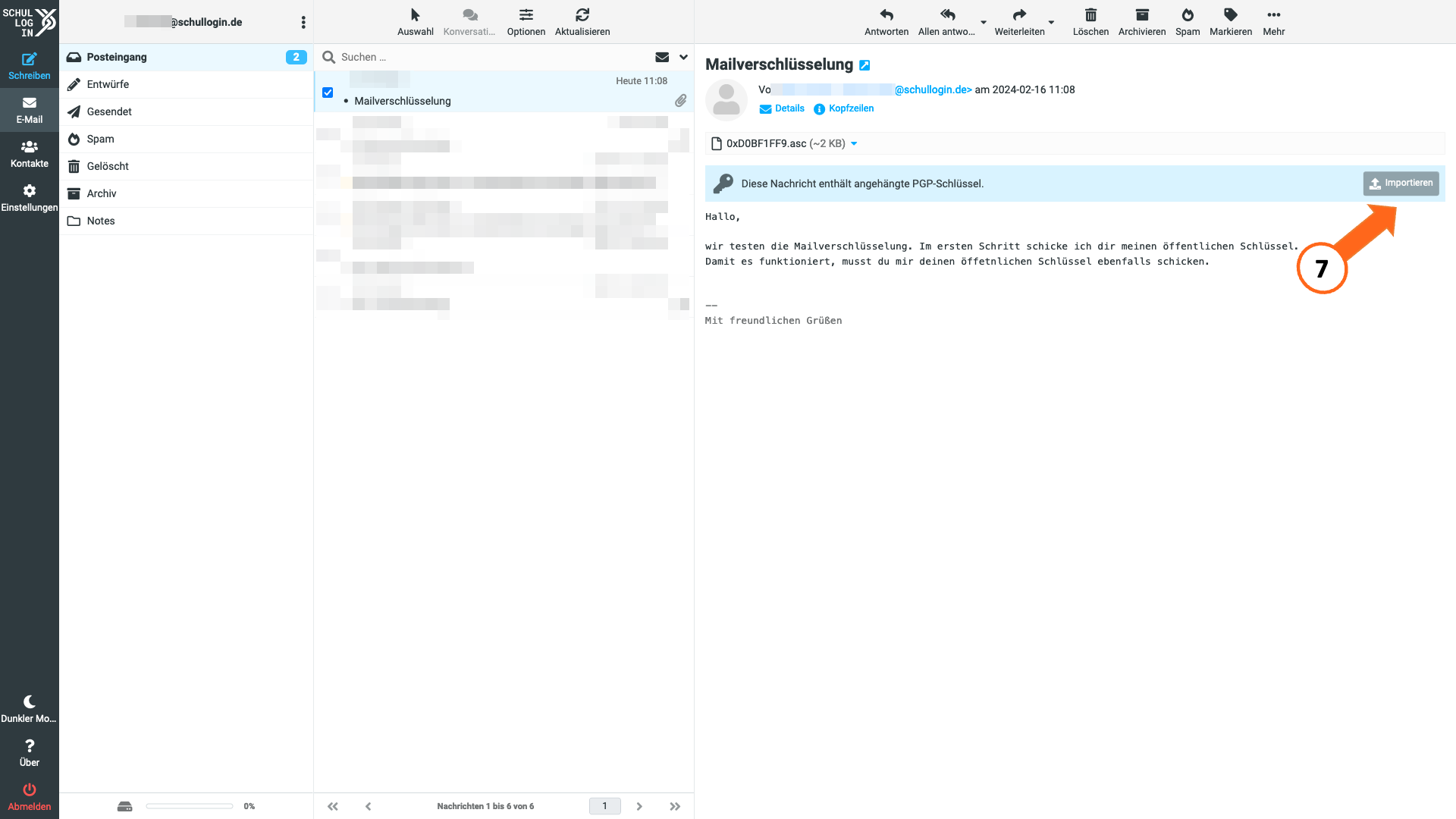 Import PGP-Schlüssel