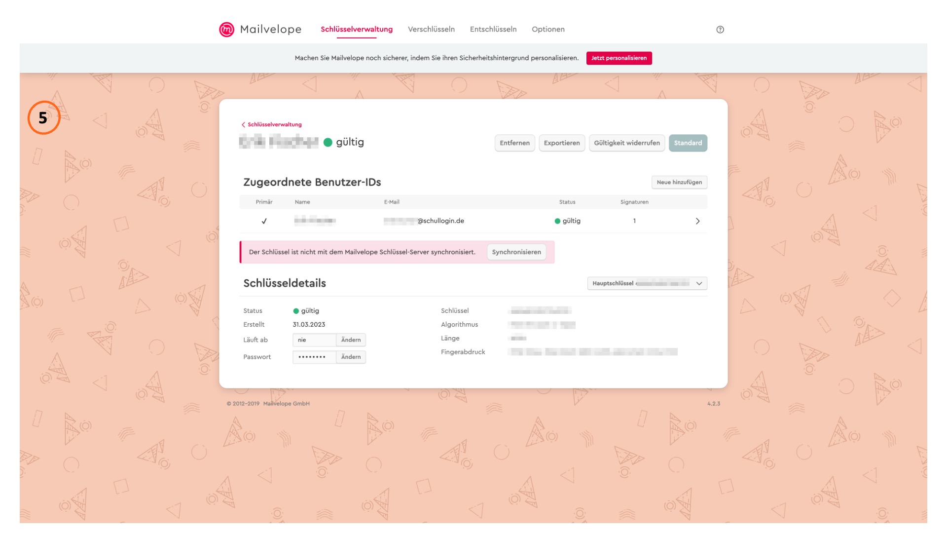Schl&uuml;sselverwaltung &Uuml;bersicht