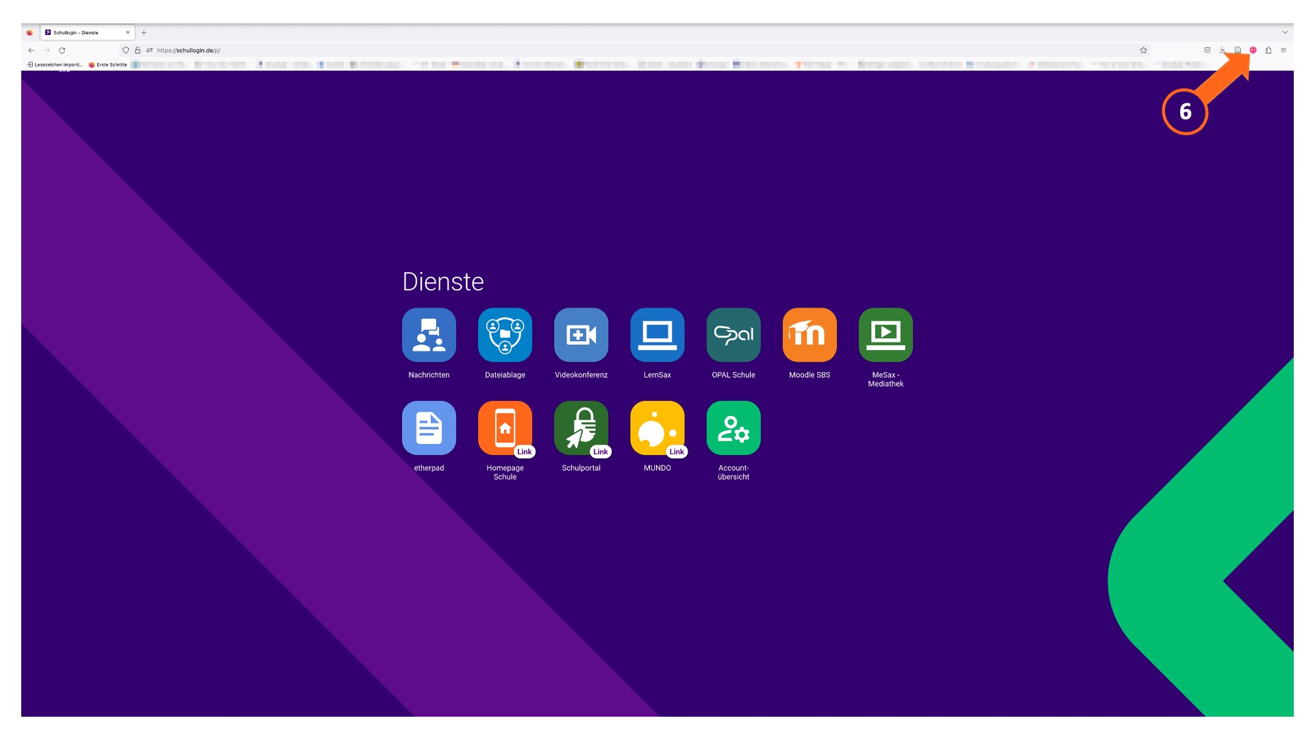 Klick Browser-addon auf Schullogin