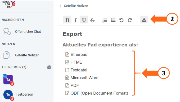 Notizen speichern 2