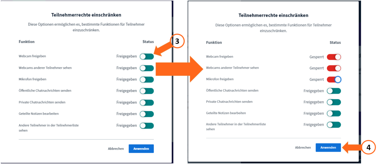Rechtebeschr&auml;nkung 2
