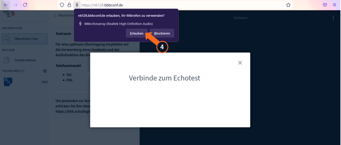 Zugriff auf Mikrofon erlauben