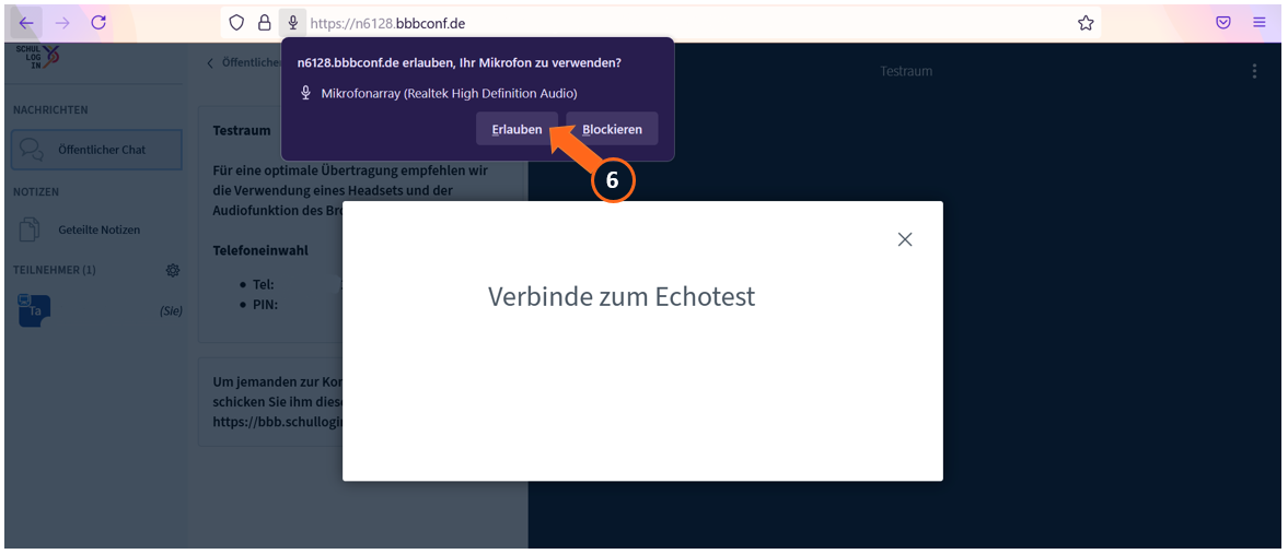 Zugriff auf Mikrofon erlauben
