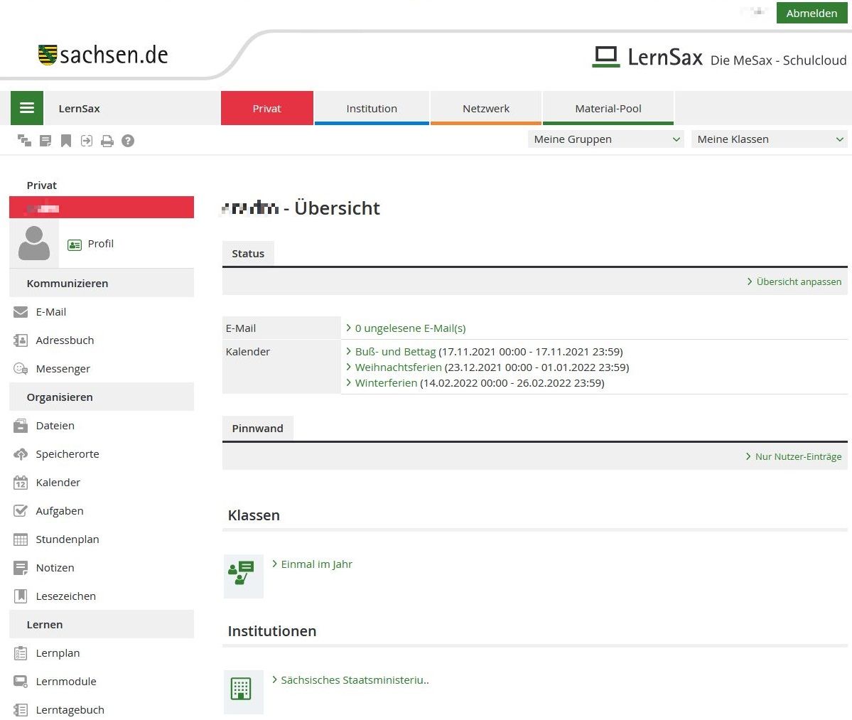 LernSax Startseite