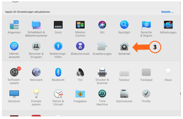 Screenshot der Systemeinstellungen von macOS